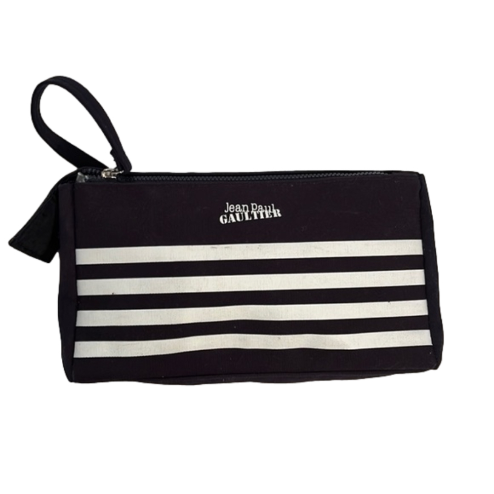 Jean Paul Gaultier toiletries travel bag navy w/white stripes